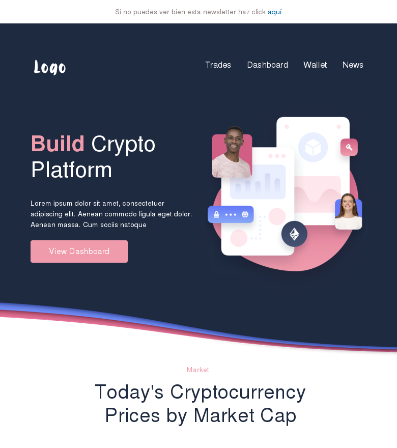 Plantilla email marketing Your monthly crypto roundup