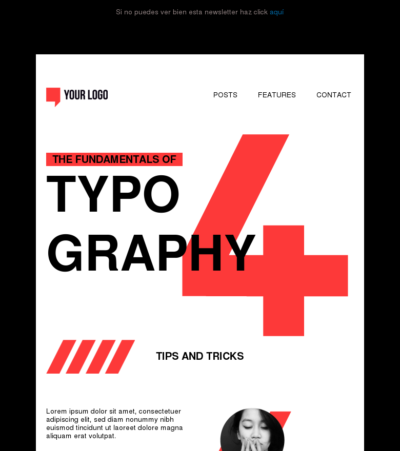 Plantilla email marketing The fundamentals of typography