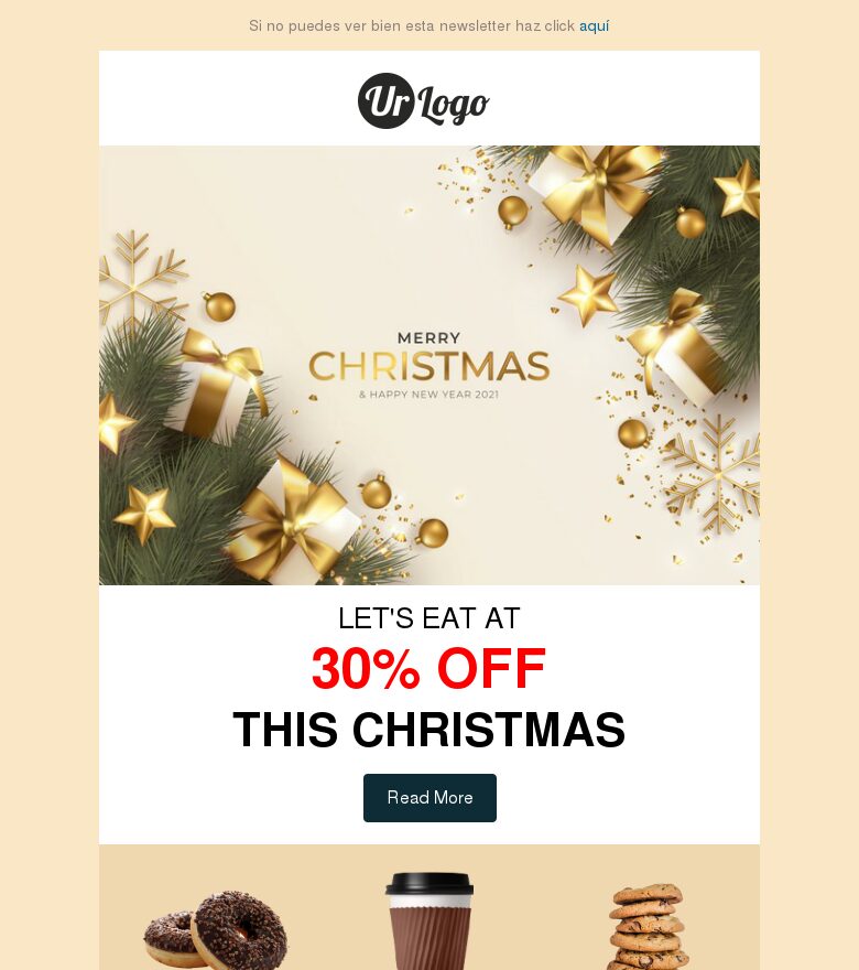 Plantilla email marketing Oferta promocional de Navidad