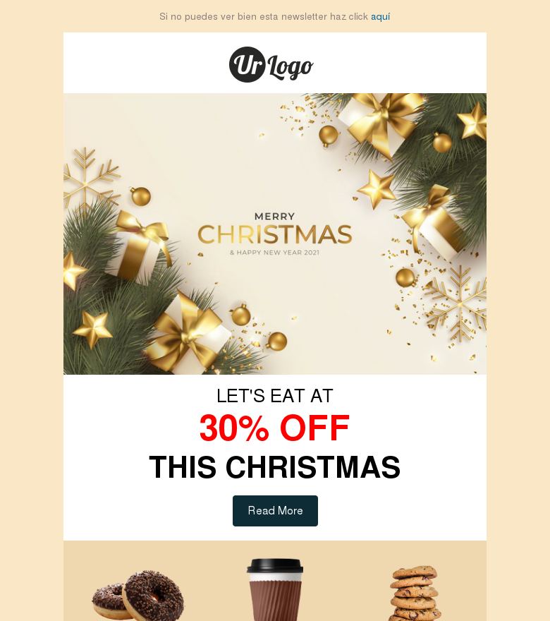 Plantilla email marketing Christmas promotional offer