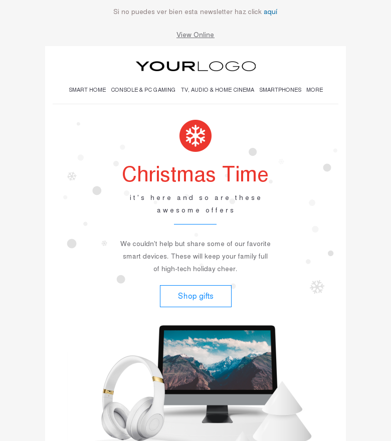 Plantilla email marketing Christmas time its here