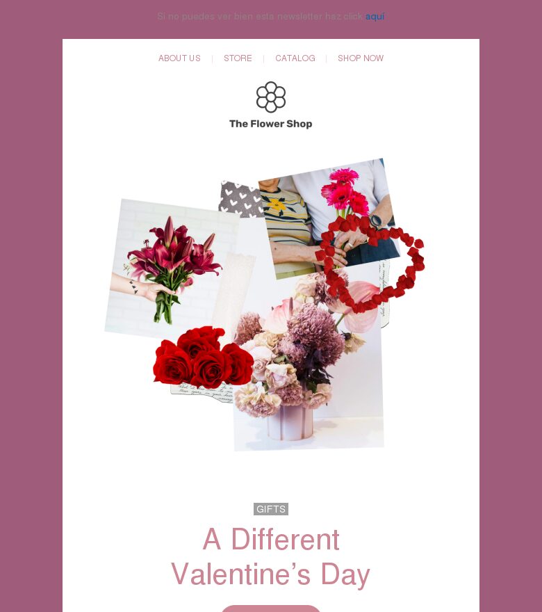 Plantilla email marketing Un San Valentín diferente
