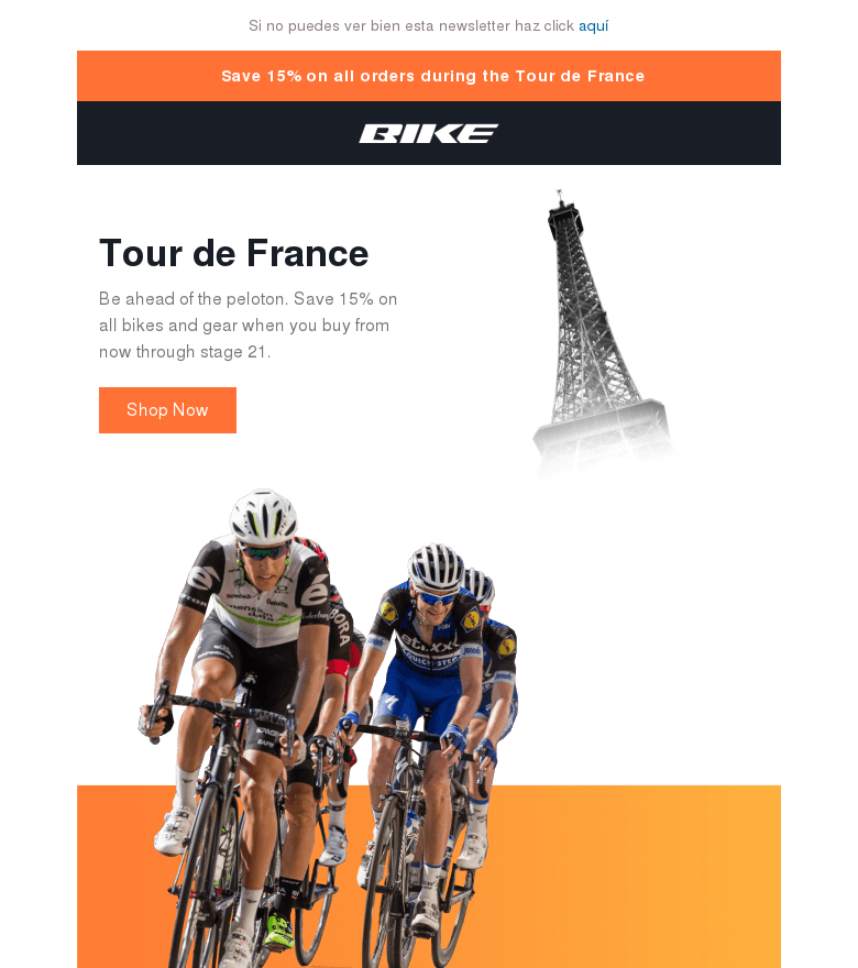 Plantilla email marketing Tour de france