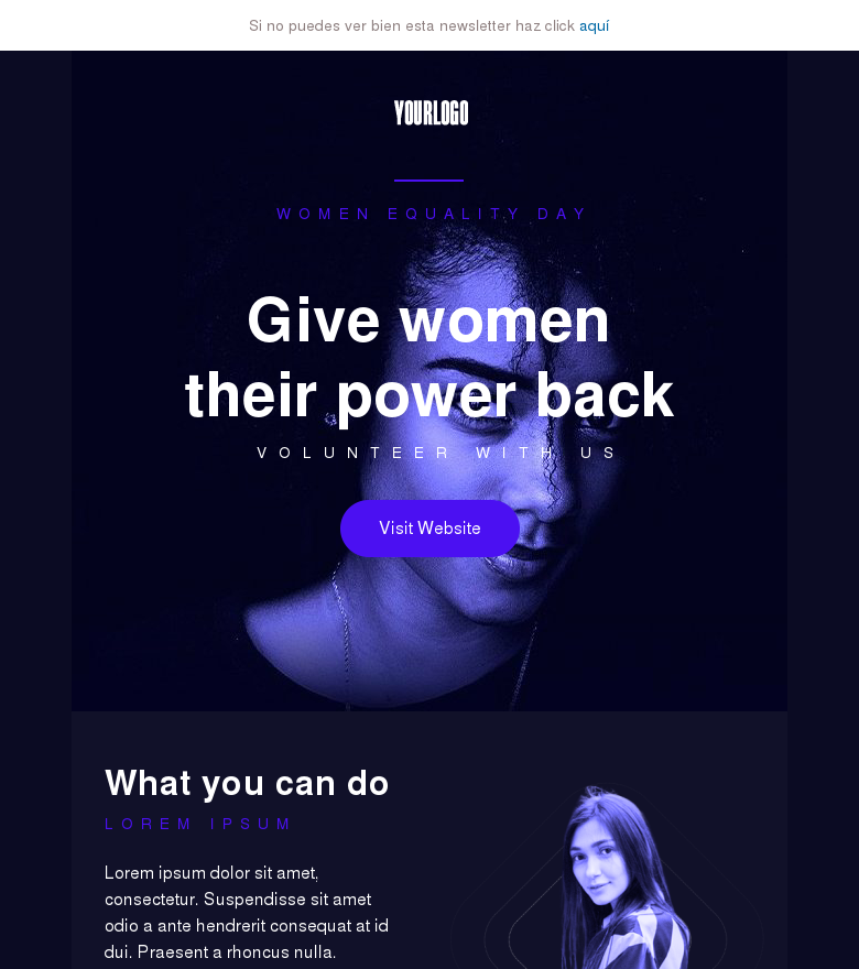 Plantilla email marketing Woman equality day