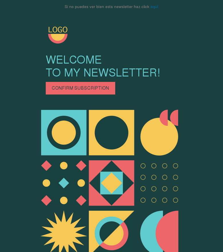 Plantilla email marketing Welcome to my newsletter
