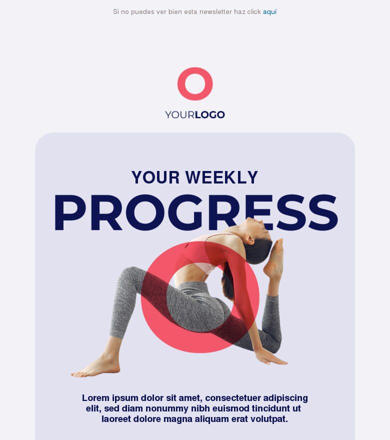 Plantilla email marketing Tu progreso semanal