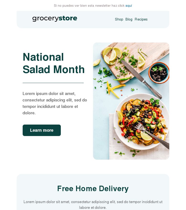 Plantilla email marketing Tienda de alimentación