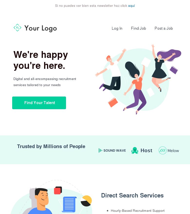 Plantilla email marketing Encuentra tu talento