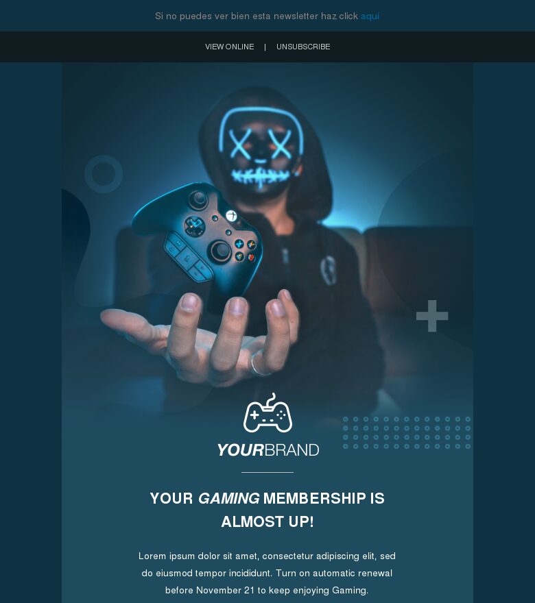 Plantilla email marketing Activa la renovación automática