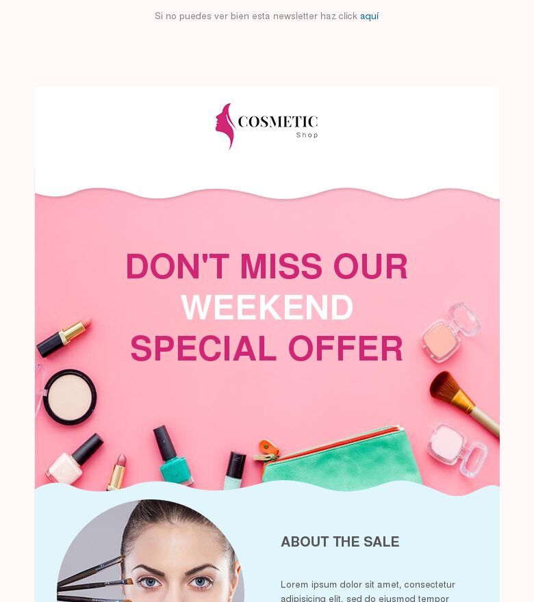 Plantilla email marketing Descuentos de fin de semana