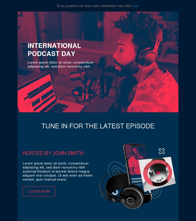 Plantilla email marketing Día Internacional del Podcast