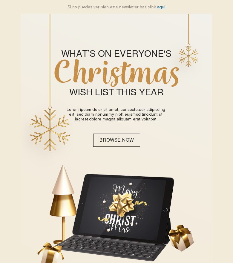 Plantilla email marketing Haz realidad los deseos navideños de todos