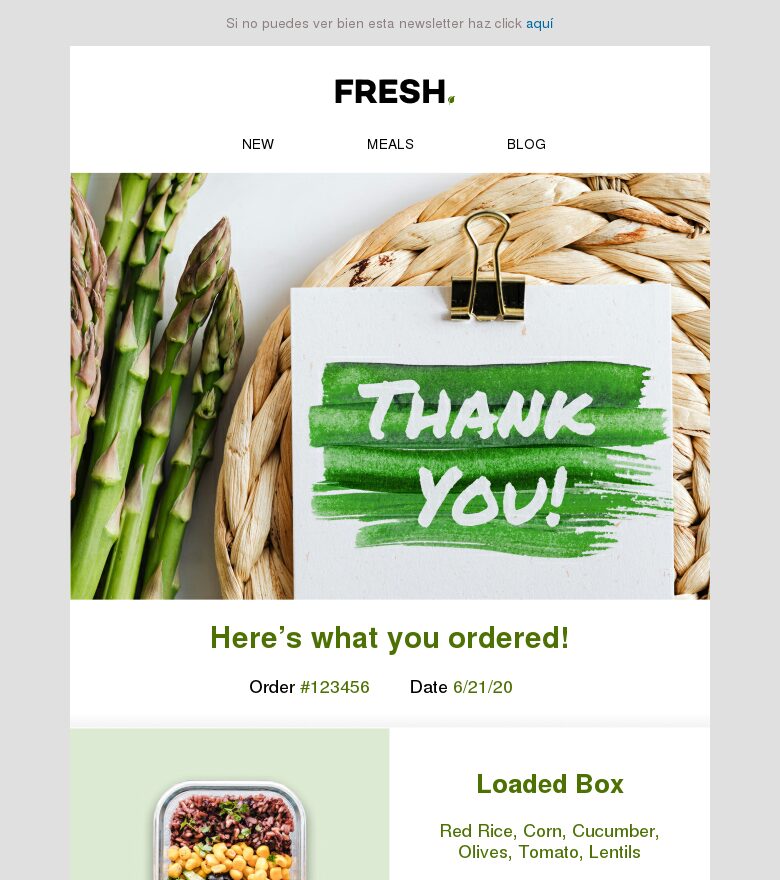 Plantilla email marketing Email de agradecimiento
