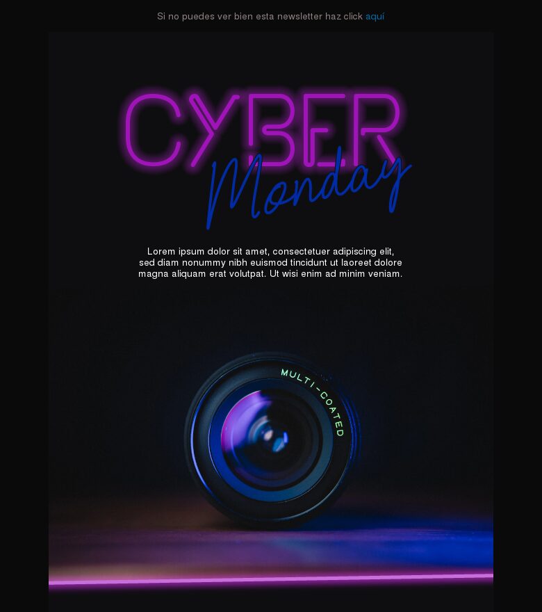 Plantilla email marketing Descuentos del Cyber Monday