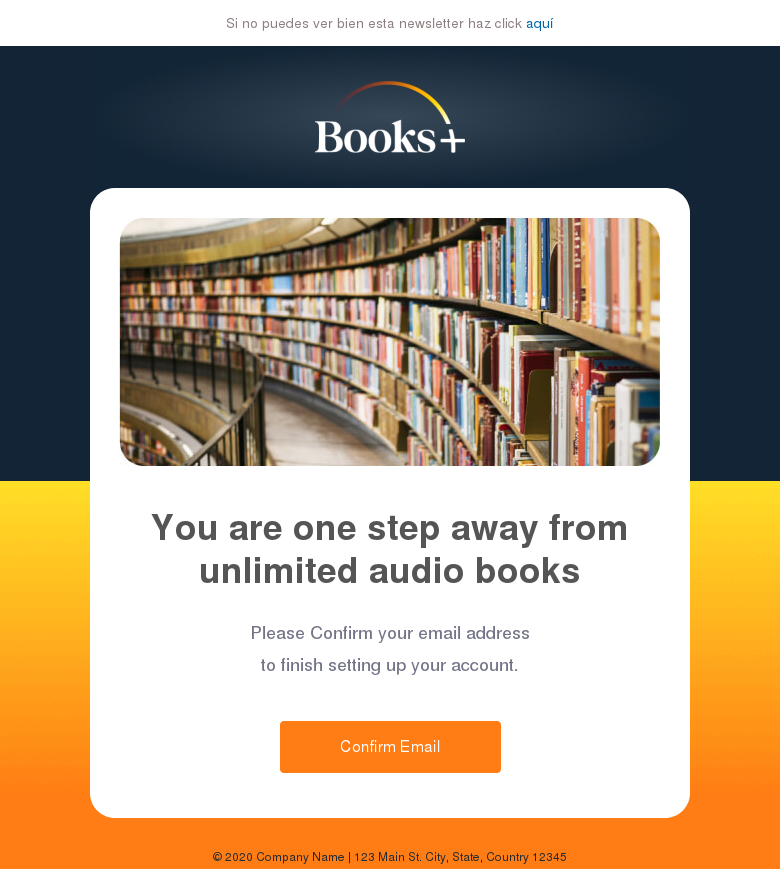 Plantilla email marketing Confirm email