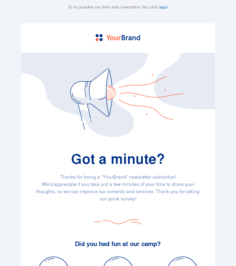 Plantilla email marketing Emoji invite survey serie