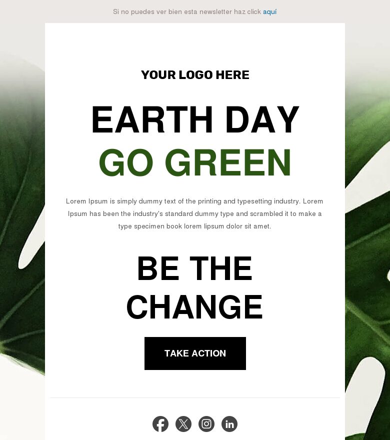 Plantilla email marketing Sé el cambio