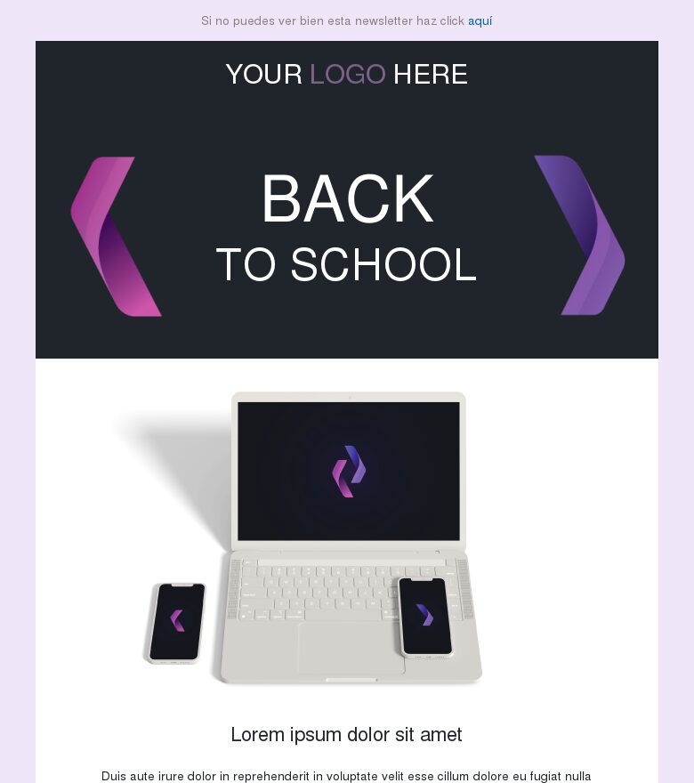 Plantilla email marketing Ofertas de vuelta al cole