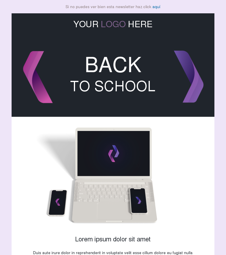 Plantilla email marketing Back to school offers