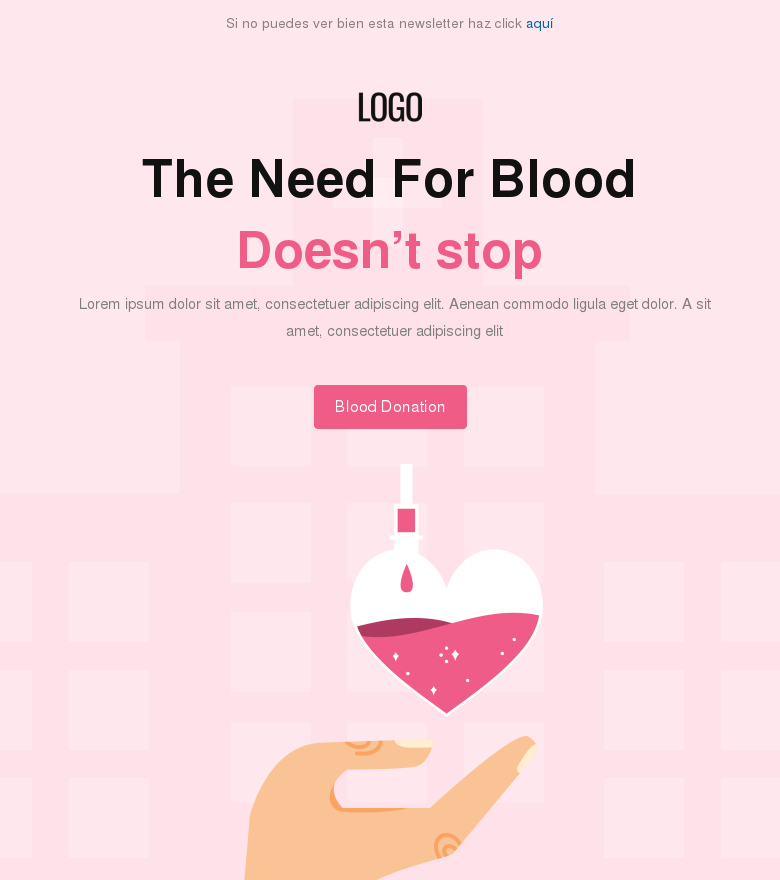 Plantilla email marketing Blood donation