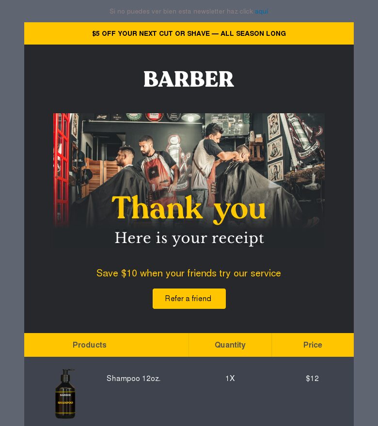 Plantilla email marketing Factura con estilo
