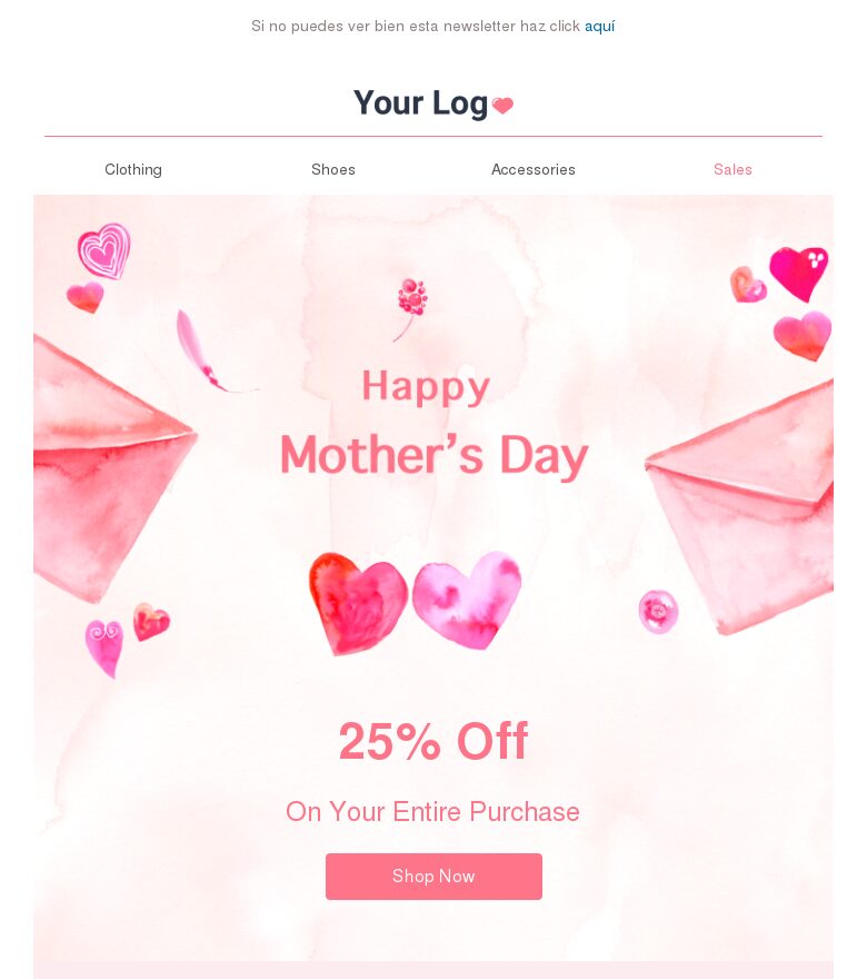 Email marketing template Un regalo para mamá, un regalo para ti
