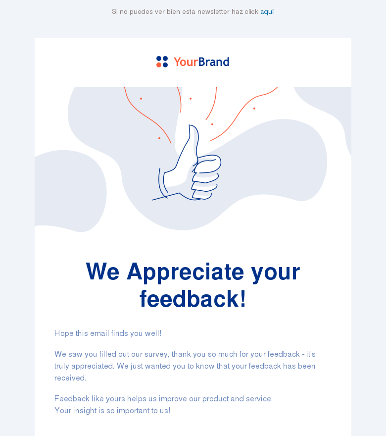 Plantilla email marketing Thank you survey serie