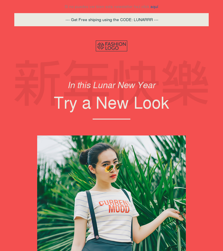 Plantilla email marketing Chinese new year fashion