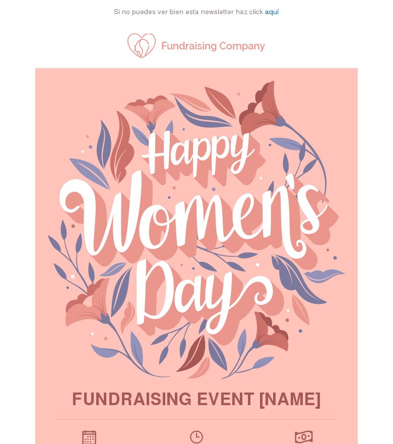 Plantilla email marketing Feliz Día Internacional de la Mujer
