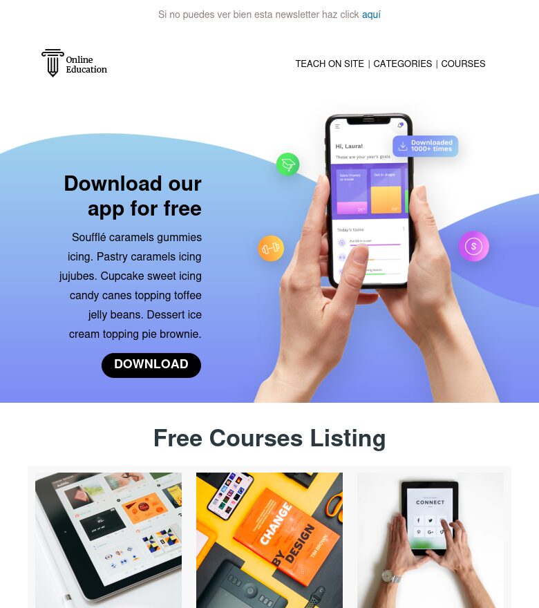 Email marketing template Serie de bienvenida 2