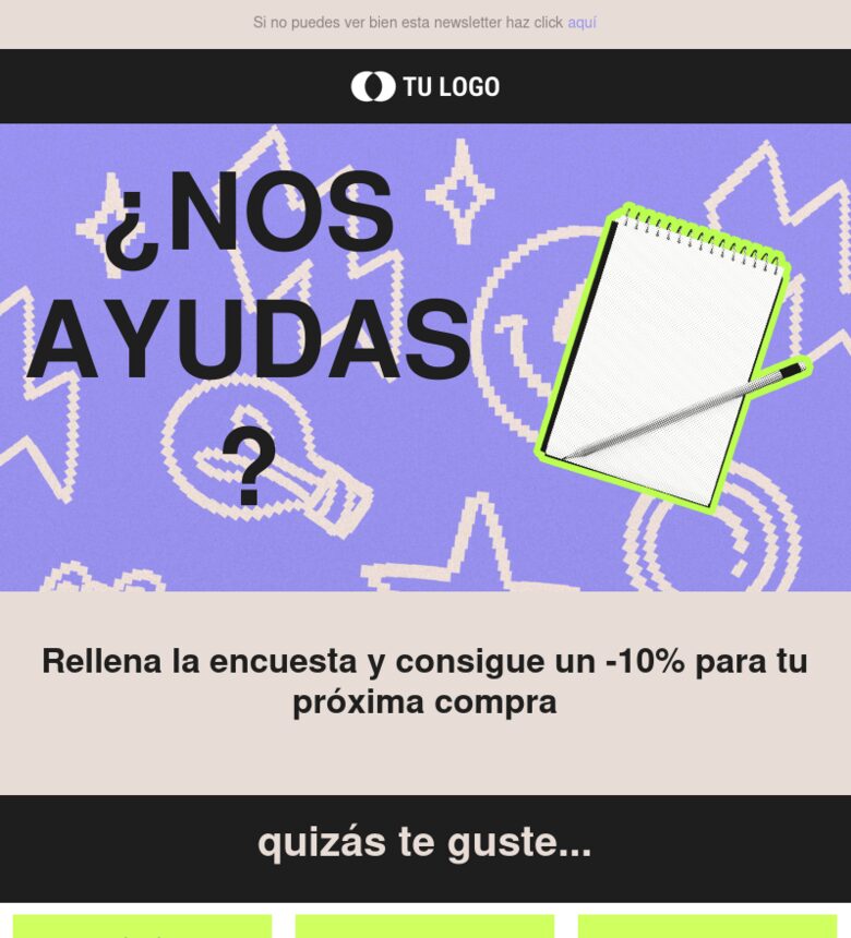 Plantilla email marketing Encuesta con incentivo
