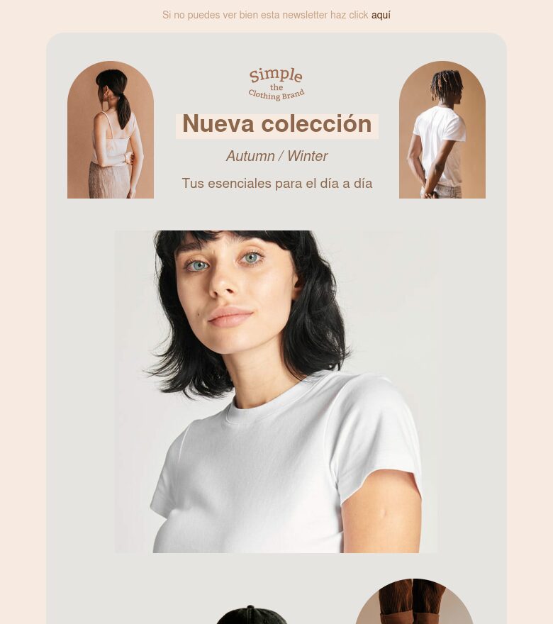 Plantilla email marketing Nueva colección