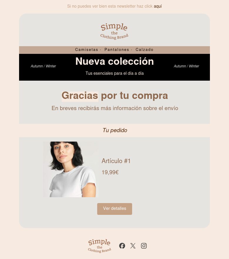 Plantilla email marketing Confirmación de pedido