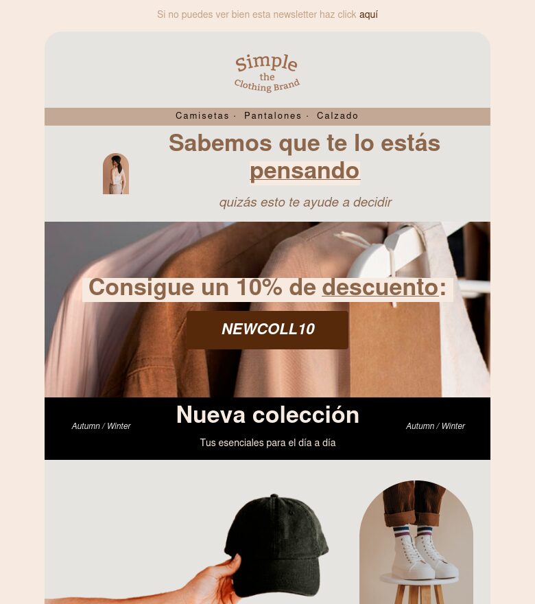 Plantilla email marketing Nueva colección — incentivo