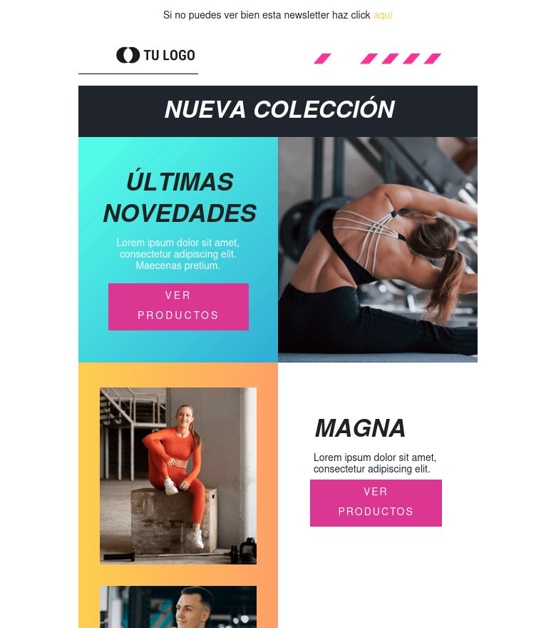 Email marketing template Bienvenida con novedades