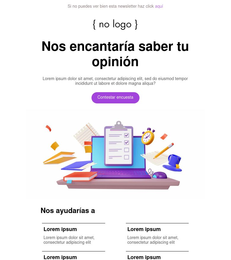 Plantilla email marketing Encuesta de satisfacción