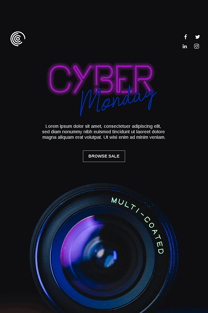 Plantilla landing page Cyber monday sales