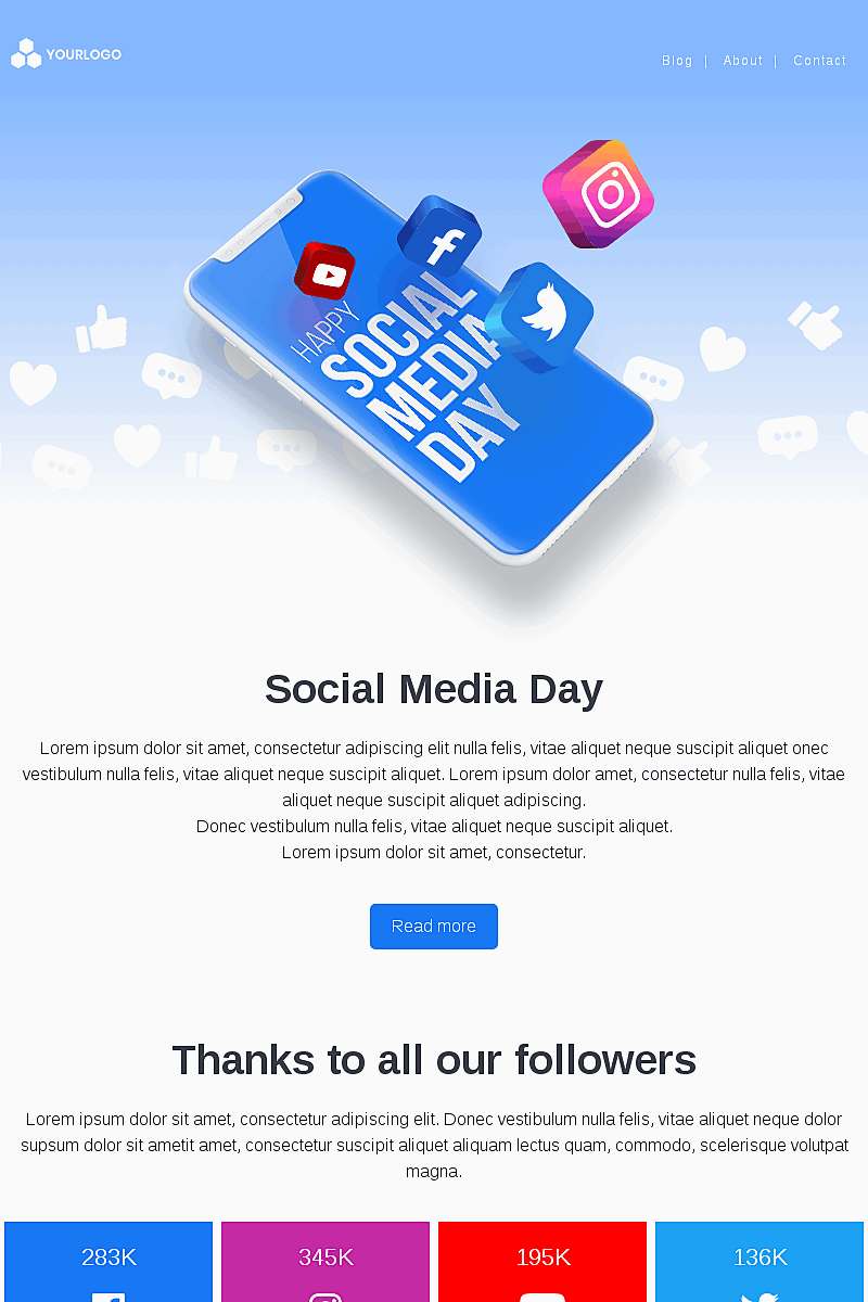 Plantilla Thanks to all our followers