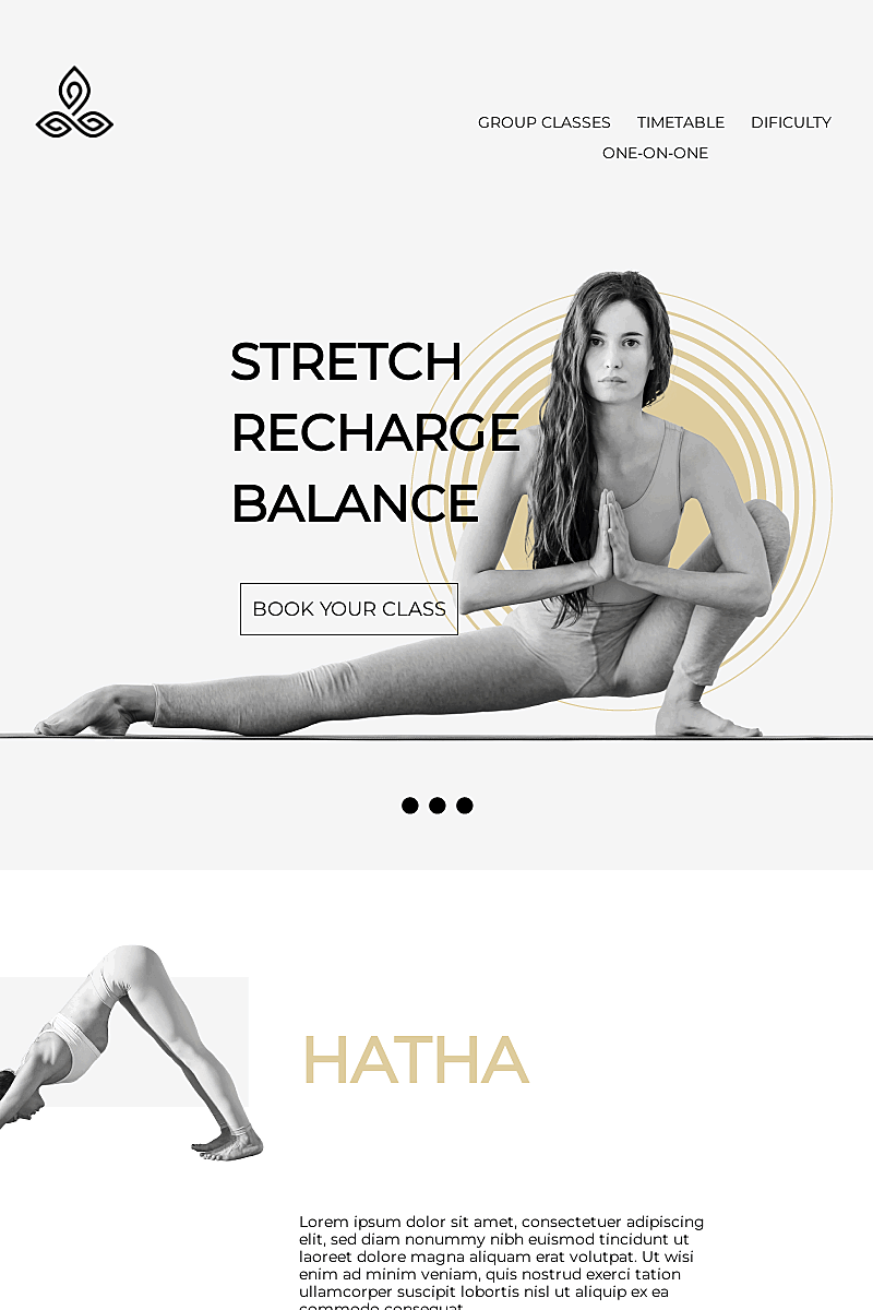 Plantilla landing page Yoga studio page