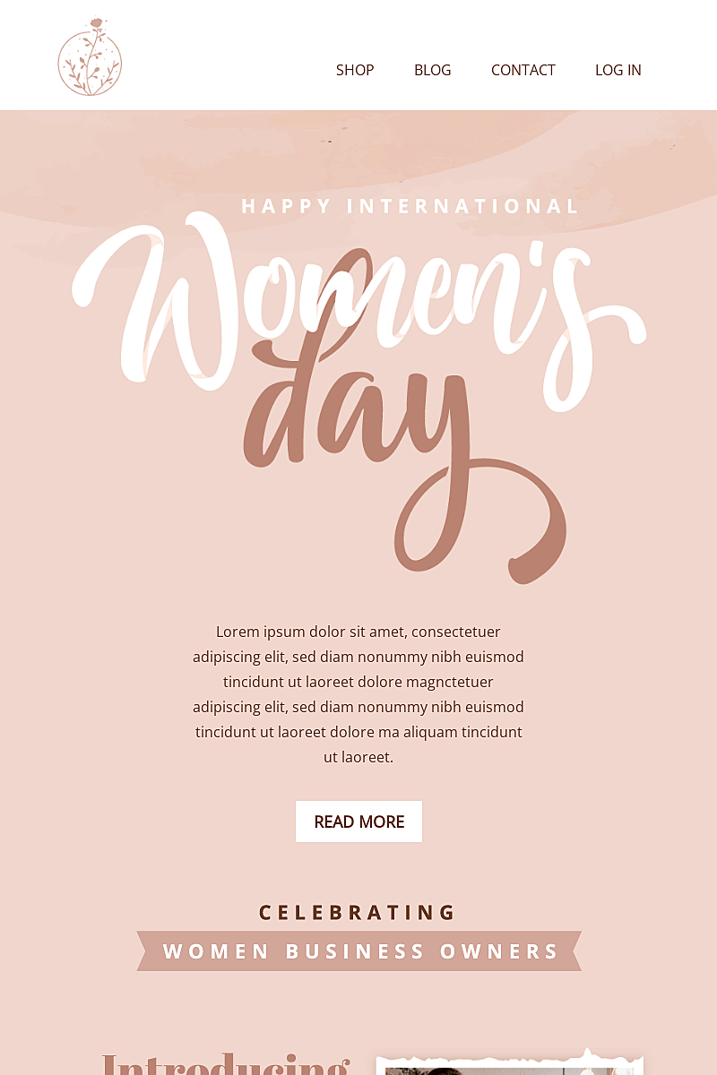 Template Celebrating women business owners page