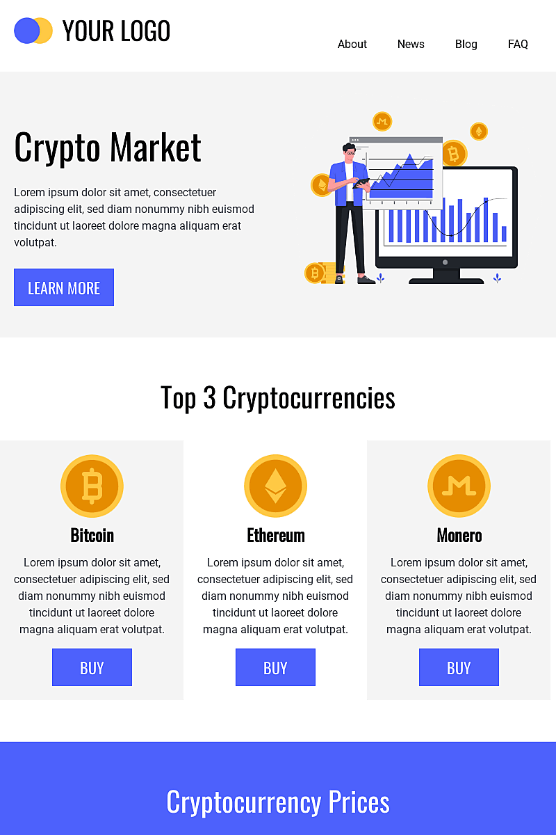 Template Crypto currency market