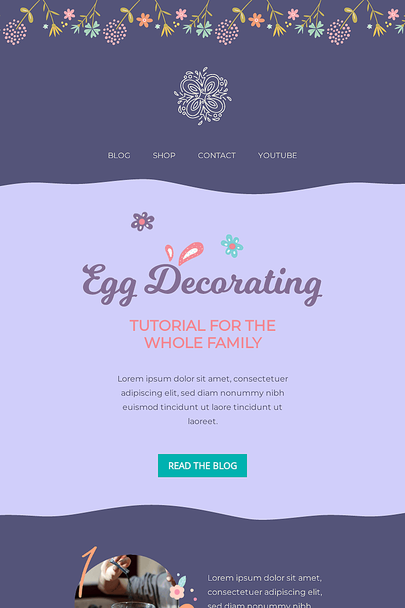 Template Egg decorating tutorial for easter page