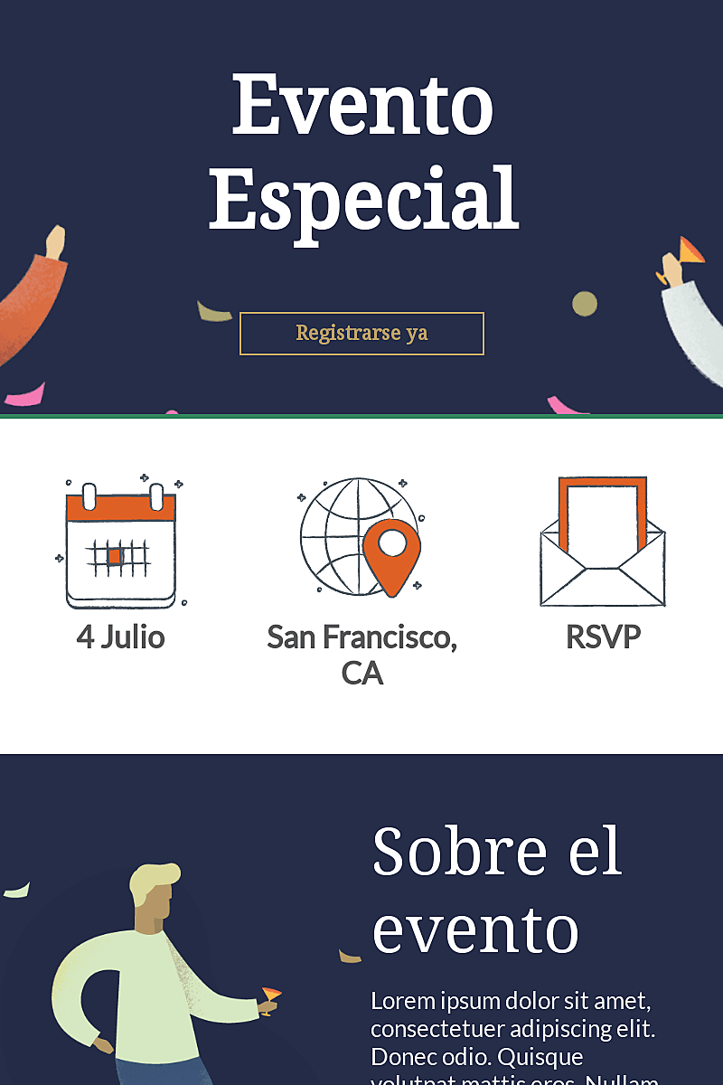 Landing page template Landing Evento