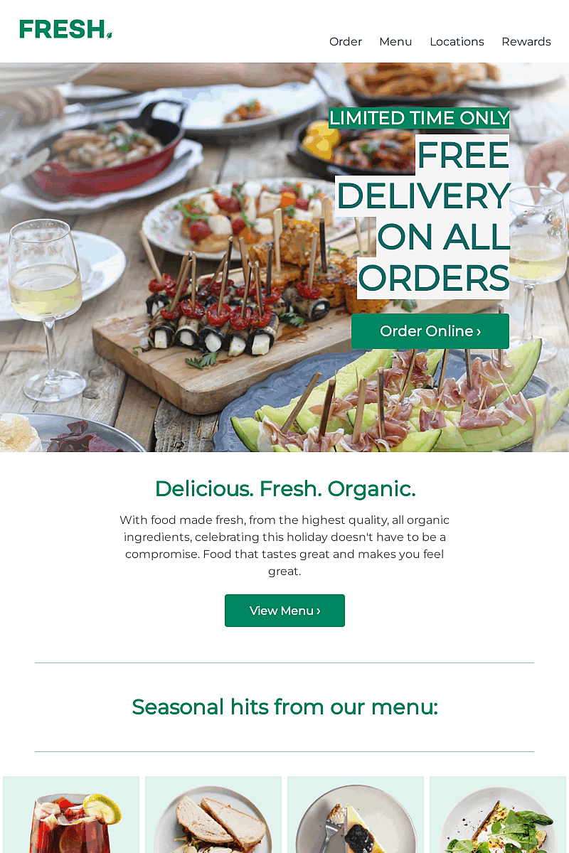 Template Organic restaurant free delivery