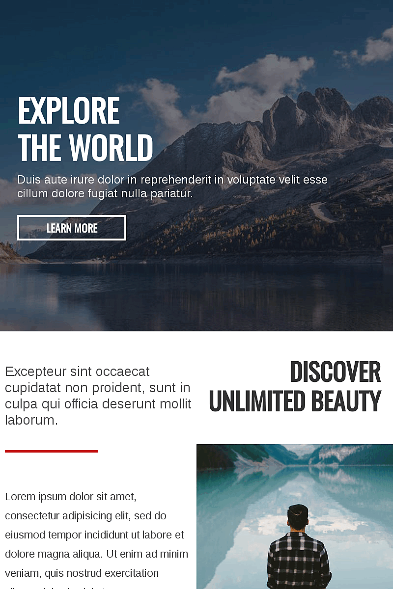 Template di landing page Landing Travel