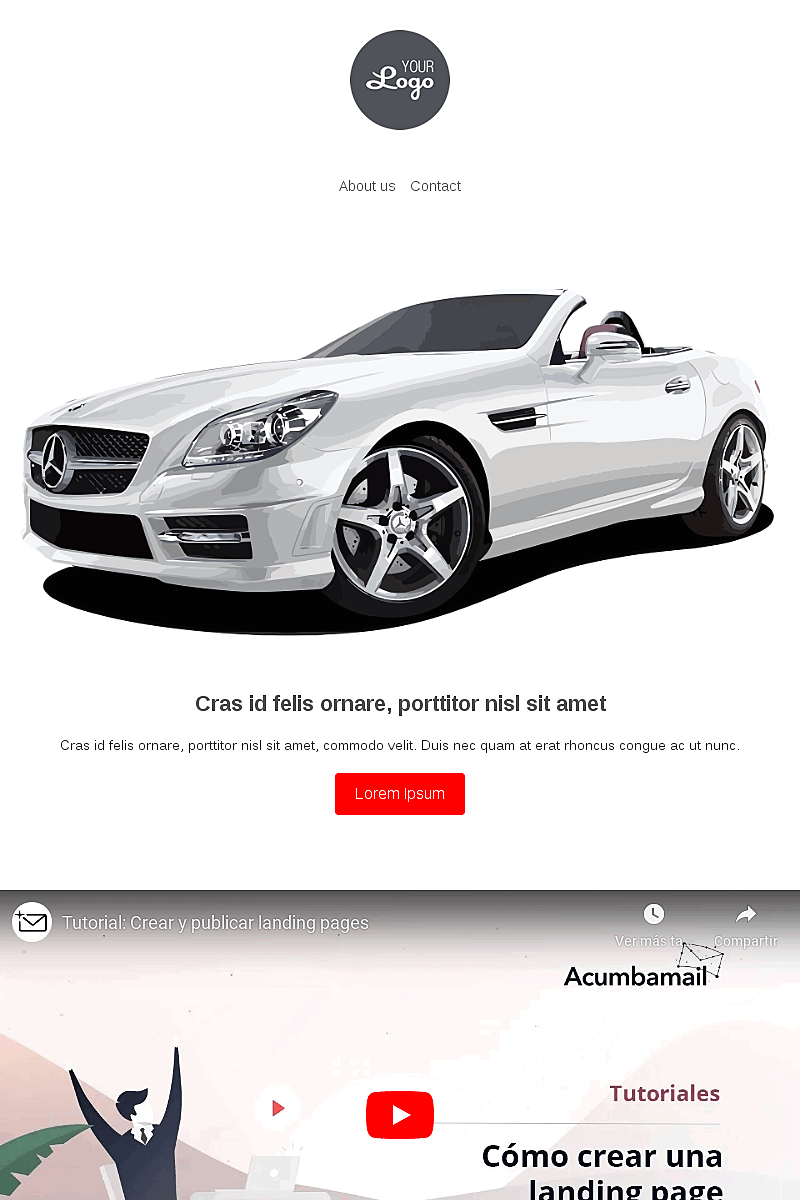 Plantilla Landing Automóvil