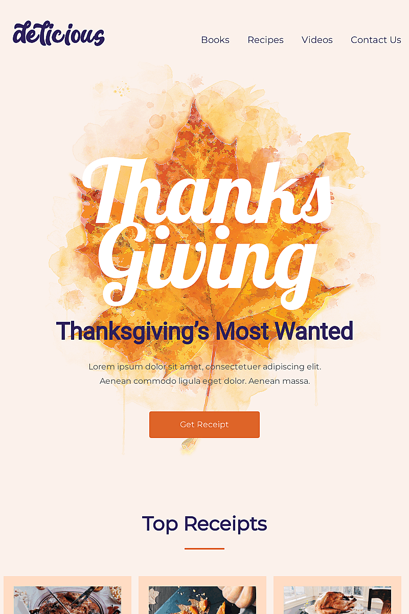 Plantilla Delicious thanksgiving