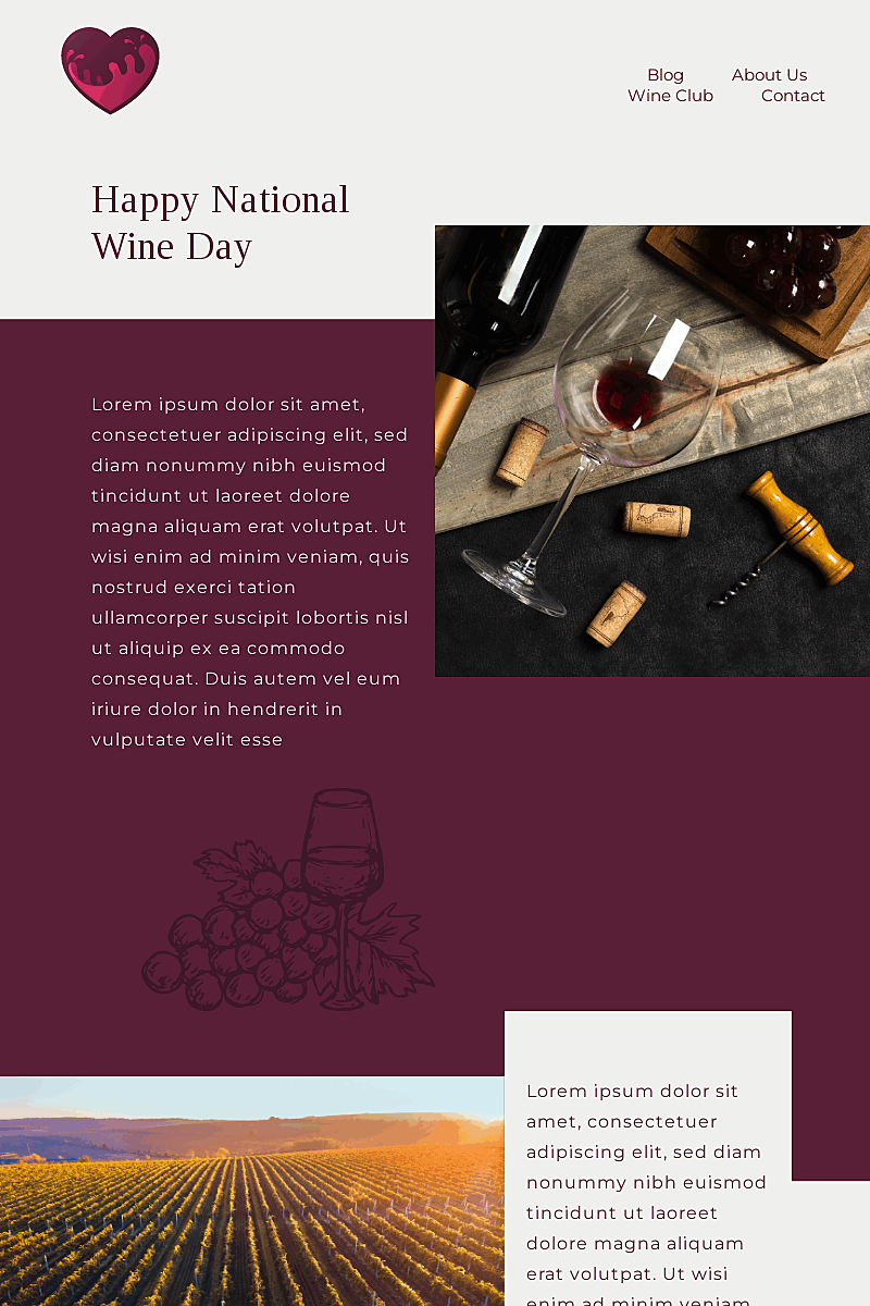 Plantilla National wine day celebration