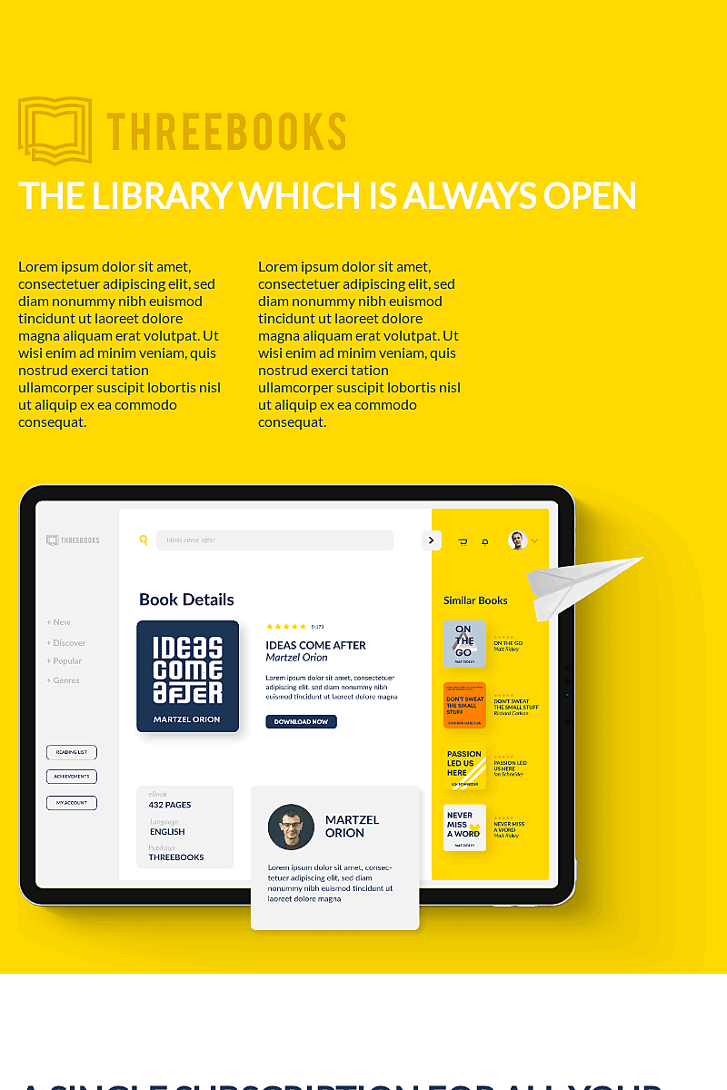 Plantilla landing page Go beyond your reading list