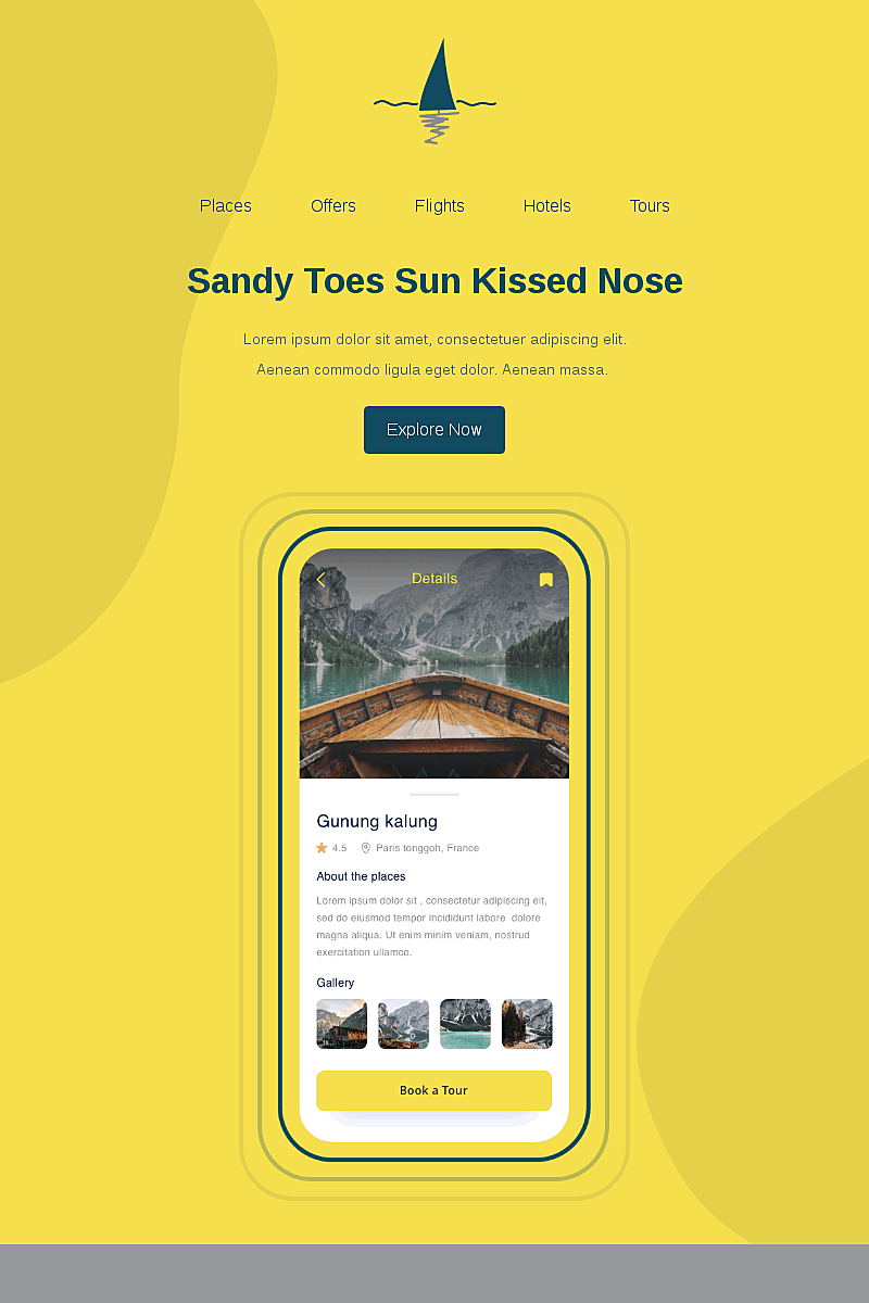 Landing page template Sandy toes sun kissed nose page